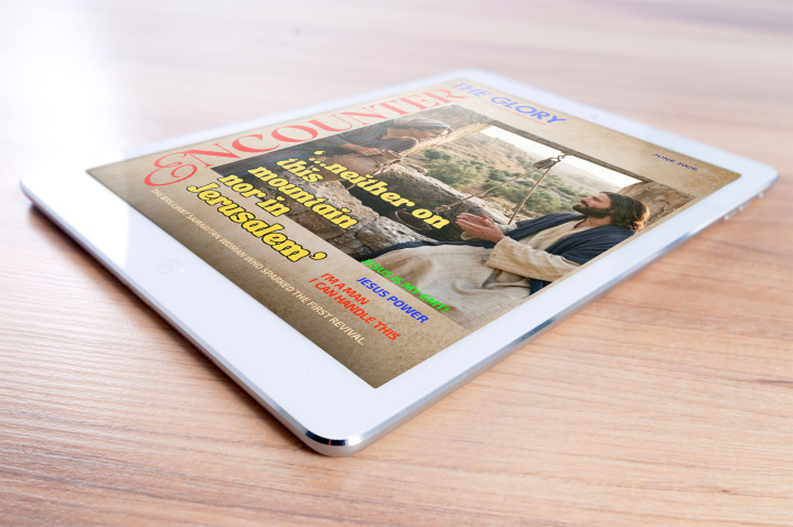 reading printed magazine